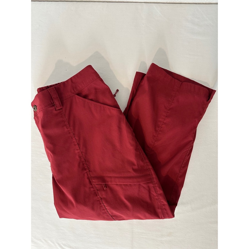 Duluth Trading Co Dry on the Fly Red Capri Cargo Hiking Pants Womens 14